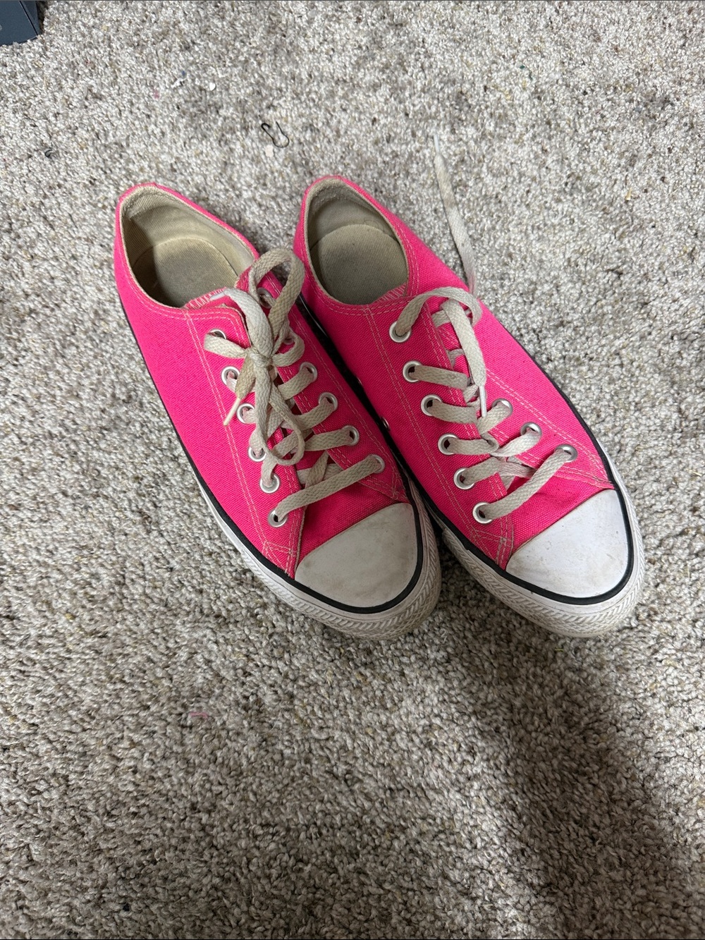 Converse Pink Canvas Low Top Sneakers
